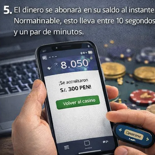 El dinero se abonará en su saldo al instante