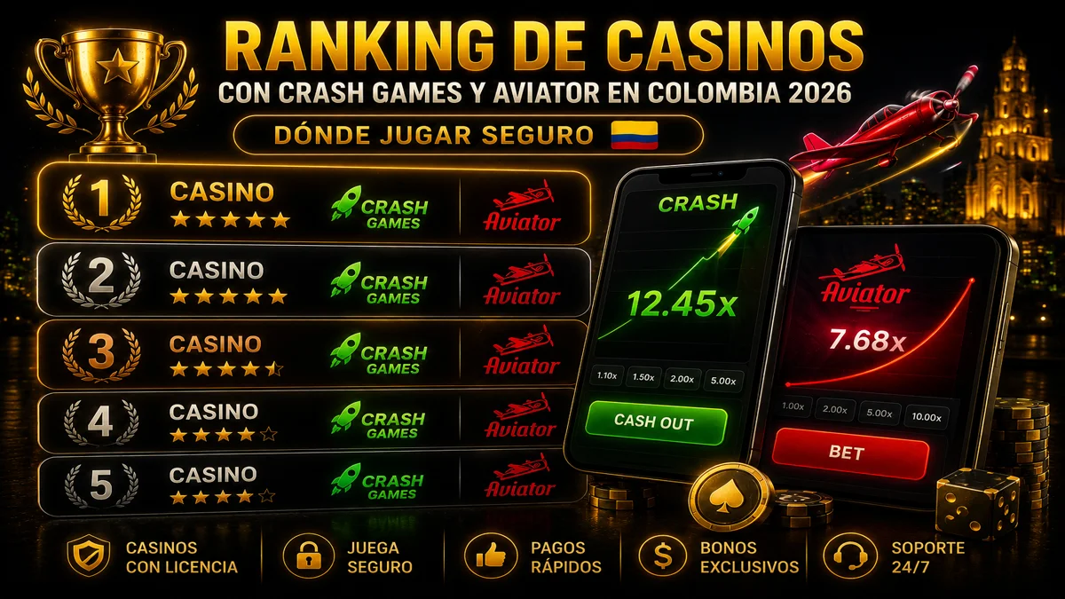 Ranking de casinos con Crash Games y Aviator en Colombia 2026: dónde jugar seguro