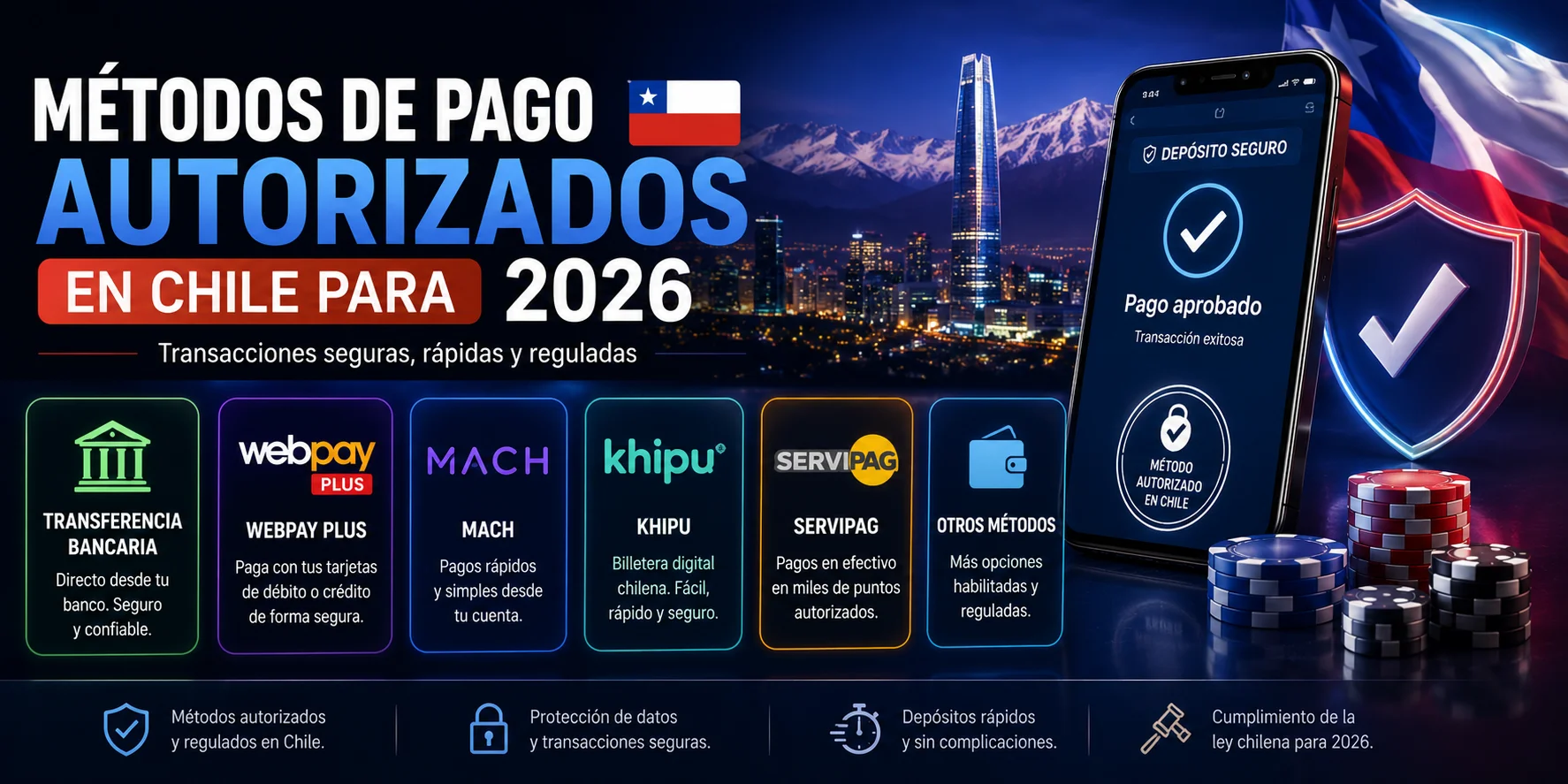 Métodos de pago autorizados en Chile