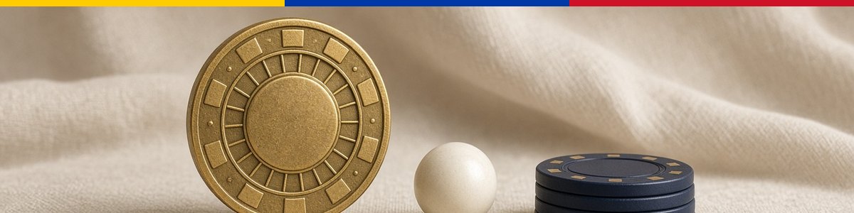 Ficha de casino, bola y fichas azules del requisito de apuesta